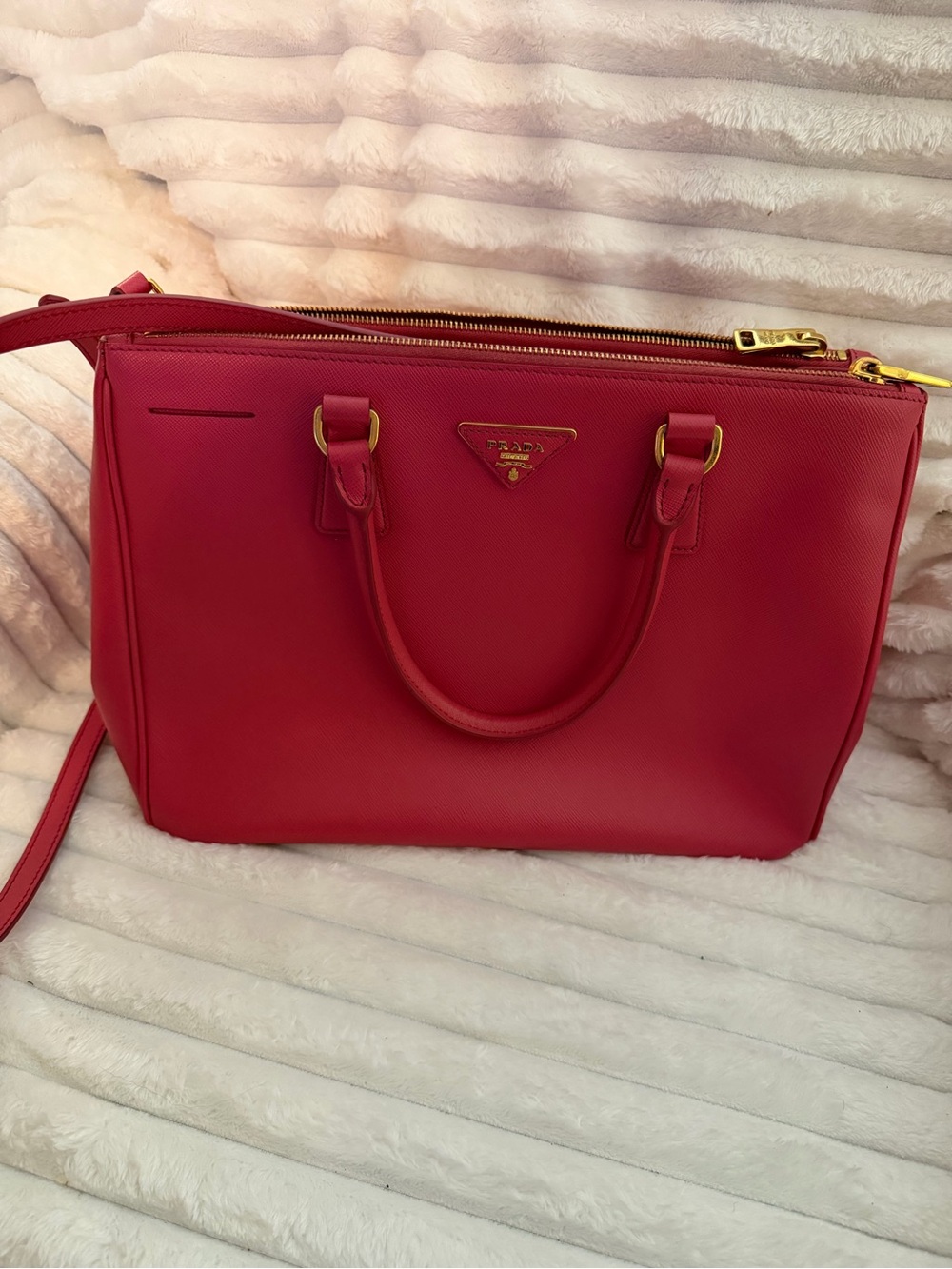 Prada Galleria Fuschia Saffiano Leather Bag